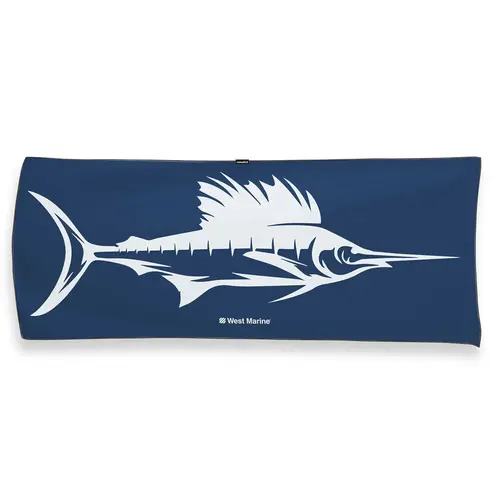 Single Sided Print Beach Towel, West Marine Sailfish Single Sided Print Beach Towel, West Marine Sailfish