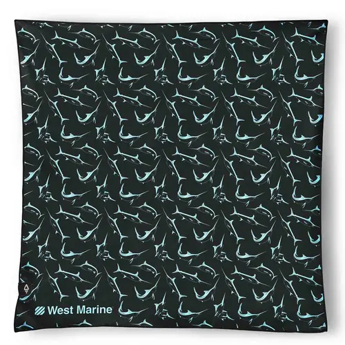 Bandana Towel, West Marine Marlin Black Bandana Towel, West Marine Marlin Black