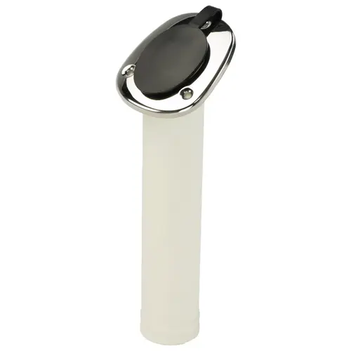 Nylon Flush Mount Rod Holder with Stainless Steel Cap White Nylon Flush Mount Rod Holder with Stainless Steel Cap White