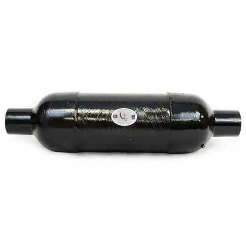 Muffler, 4" In/Out OD, 9.06" Body dia., 26.69" Body Length, 33.69" Overall Muffler, 4" In/Out OD, 9.06" Body dia., 26.69" Body Length, 33.69" Overall