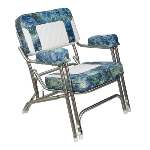 Premium Deck Chair with Stainless Steel Frame Mossy Oak Elements Agua Coastal Shoreline Premium Deck Chair with Stainless Steel Frame Mossy Oak Elements Agua Coastal Shoreline