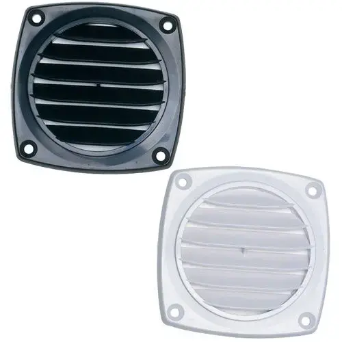 Louvered Flush Hose Vent, 4-15/16"H x 4-15/16"W x 3"D, White Louvered Flush Hose Vent, 4-15/16"H x 4-15/16"W x 3"D, White