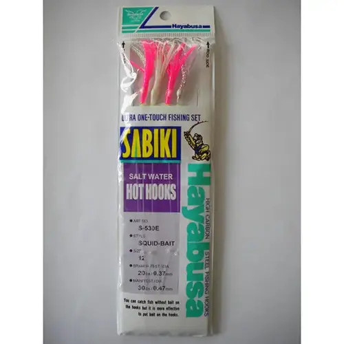 Squid-Bait Sabiki Pink / White / Glitter Squid-Bait Sabiki Pink / White / Glitter