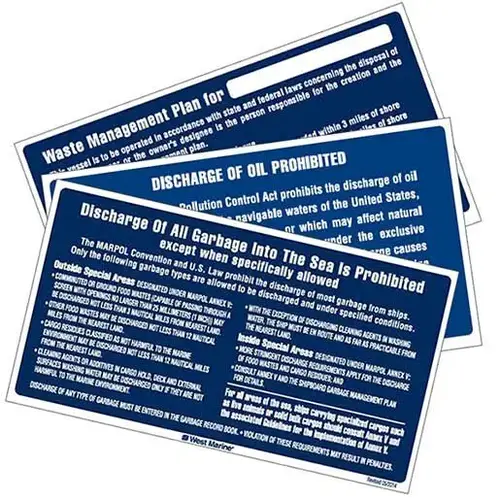 Required Waste/Oil Garbage Placards Required Waste/Oil Garbage Placards