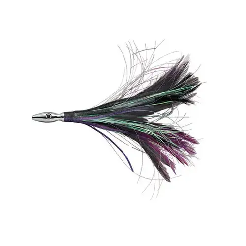 Flash Feather Rigged Lure, 3" Black / Purple Flash Feather Rigged Lure, 3" Black / Purple
