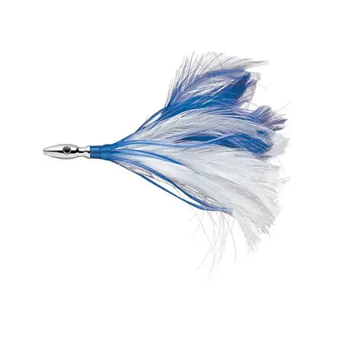 Flash Feather Rigged Lure, 4" Blue / White Flash Feather Rigged Lure, 4" Blue / White
