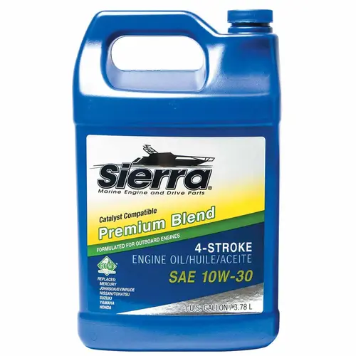 Sierra 10W-30 4 Stroke Conventional Marine Engine Oil, Catalyst Compatible, 1 Gallon Sierra 10W-30 4 Stroke Conventional Marine Engine Oil, Catalyst Compatible, 1 Gallon