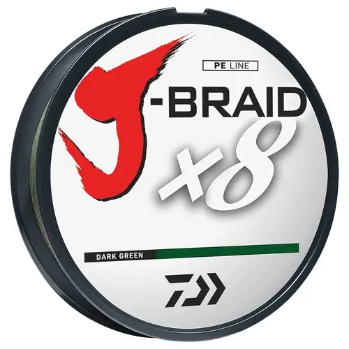 J-BRAID X8 Fishing Line, Dark Green, 150 yds. J-BRAID X8 Fishing Line, Dark Green, 150 yds.