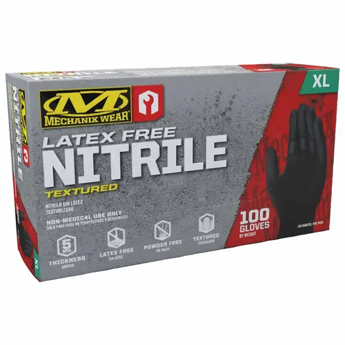 5 Mil Black Nitrile Disposable Gloves, X-Large, 100-Pack 5 Mil Black Nitrile Disposable Gloves, X-Large, 100-Pack