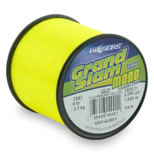 Grand Slam Monofilament Line Fluorescent Yellow Grand Slam Monofilament Line Fluorescent Yellow