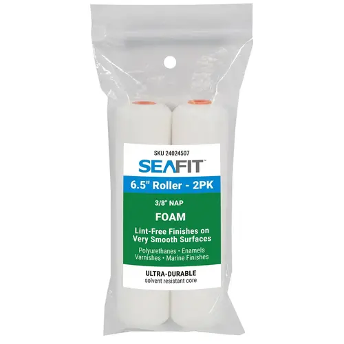 6 1/2" x 3/8" Nap Foam Mini Rollers, 2-Pack 6 1/2" x 3/8" Nap Foam Mini Rollers, 2-Pack