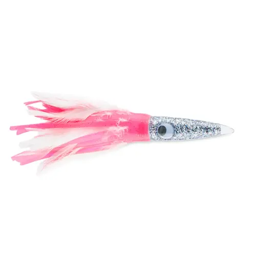 9" C&H, Wahoo Whacker Feather Lure, Pink/White Feather Skirt 9" C&H, Wahoo Whacker Feather Lure, Pink/White Feather Skirt