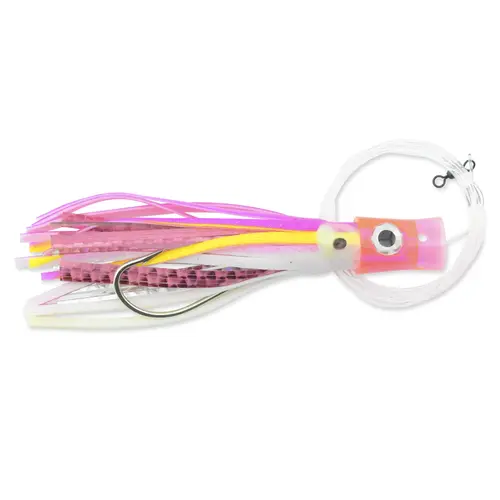 Stubby Bubbler Rigged & Ready Pink/White/Mylar Skirt Stubby Bubbler Rigged & Ready Pink/White/Mylar Skirt