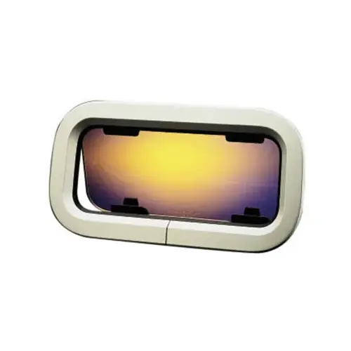 Size 4 Portlight, White Trim, 6 3/4"H x 24 11/16"W Cutout Size 4 Portlight, White Trim, 6 3/4"H x 24 11/16"W Cutout