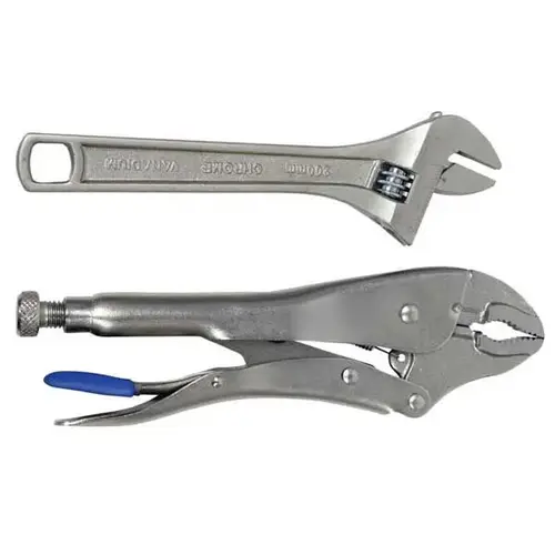 8" Adjustable Wrench & 10" Locking Pliers Set 8" Adjustable Wrench & 10" Locking Pliers Set