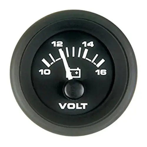 Premier Pro Series Voltmeter Gauge, 10-16V Black Premier Pro Series Voltmeter Gauge, 10-16V Black
