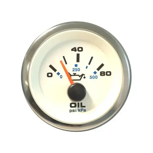 White. Premier 2" Oil Pressure. Gauge - Sierra Marine Engine Parts White. Premier 2" Oil Pressure. Gauge - Sierra Marine Engine Parts