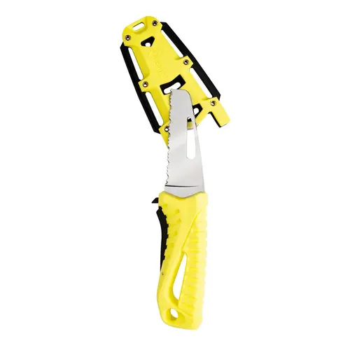 Rescue Knife with Fixed Blade and Sheath Yellow Rescue Knife with Fixed Blade and Sheath Yellow
