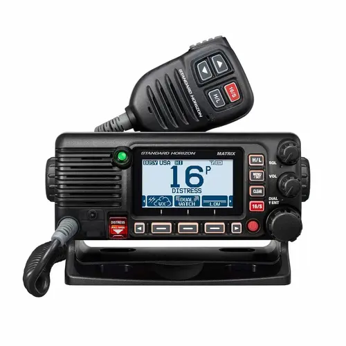 Fixed-Mount Marine VHF Radio, 25W, AIS, GPS, NMEA2000, Black Fixed-Mount Marine VHF Radio, 25W, AIS, GPS, NMEA2000, Black