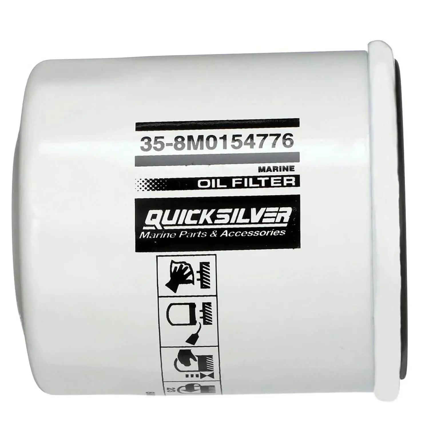 Quicksilver Oil Filter for Select 2000-2018 Yamaha Honda and Nissan/Tohatsu 9.9-115 HP Outboards 8M0154776