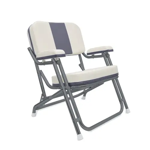 Kingfish II Deck Chair, Gray Back, Powder-Coated Aluminum Frame Kingfish II Deck Chair, Gray Back, Powder-Coated Aluminum Frame