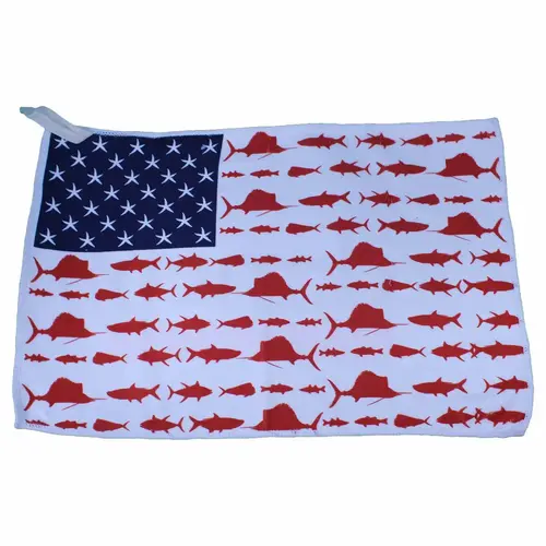 Microfiber Fishing Towel, Fish Flag Microfiber Fishing Towel, Fish Flag