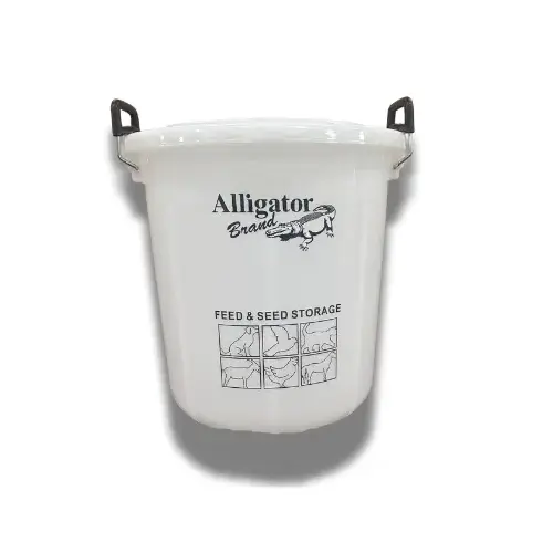 Plastic Feed & Seed Storage Pail 9-Gallons White Plastic Feed & Seed Storage Pail 9-Gallons White