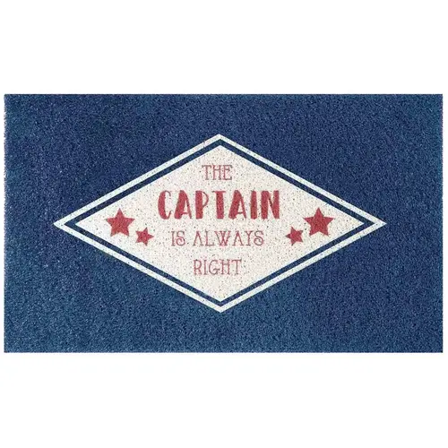 18" x 30" PVC Spray Print Boarding Mat, The Captain is Always Right Navy 18" x 30" PVC Spray Print Boarding Mat, The Captain is Always Right Navy