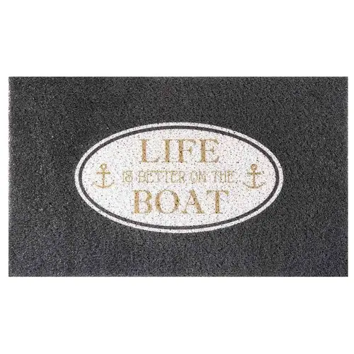18" x 30" PVC Spray Print Boarding Mat, Life is Better on the Boat Black 18" x 30" PVC Spray Print Boarding Mat, Life is Better on the Boat Black