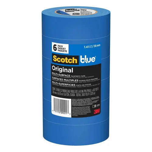 ScotchBlue Original Multi-Surface Painter's Tape #2090, 1.41" x 60 Yards, 6-Pack ScotchBlue Original Multi-Surface Painter's Tape #2090, 1.41" x 60 Yards, 6-Pack