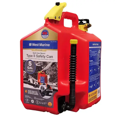 5 Gallon Spill Free Spout Safety Gasoline Can Red 5 Gallon Spill Free Spout Safety Gasoline Can Red