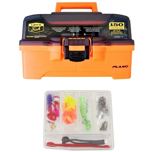Let's Fish! 2-Tray Tackle Box with 150 Piece Starter Tackle Kit Let's Fish! 2-Tray Tackle Box with 150 Piece Starter Tackle Kit