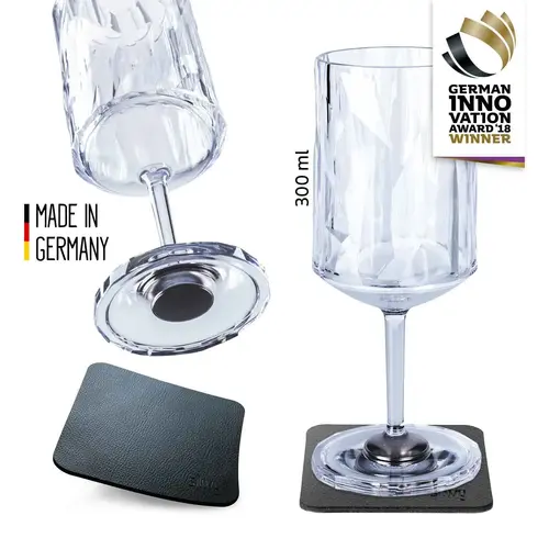 Magnetic Plastic Wine Glasses, Set of 2 Magnetic Plastic Wine Glasses, Set of 2