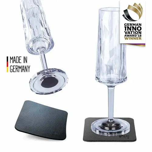 Magnetic Plastic Champagne Glasses, Set of 2 Magnetic Plastic Champagne Glasses, Set of 2