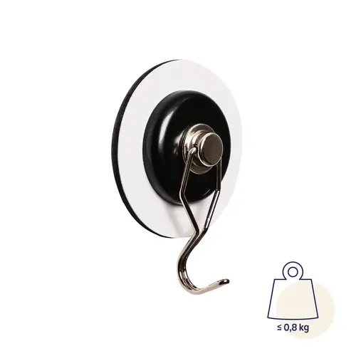 Magnetic Hook "THE ONE" includes Metal-Nano-Gel-Pad, White Magnetic Hook "THE ONE" includes Metal-Nano-Gel-Pad, White