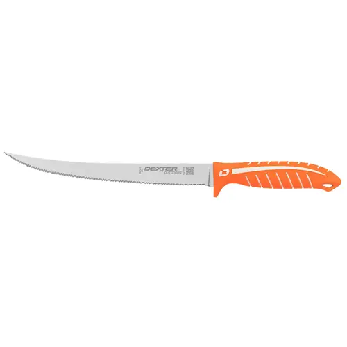 10" Dextreme Tiger Edge Scalloped Fillet/Utility Knife with Sheath 10" Dextreme Tiger Edge Scalloped Fillet/Utility Knife with Sheath