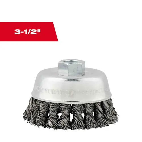 3-1/2" Carbon Steel Knot Wire Cup Brush 3-1/2" Carbon Steel Knot Wire Cup Brush