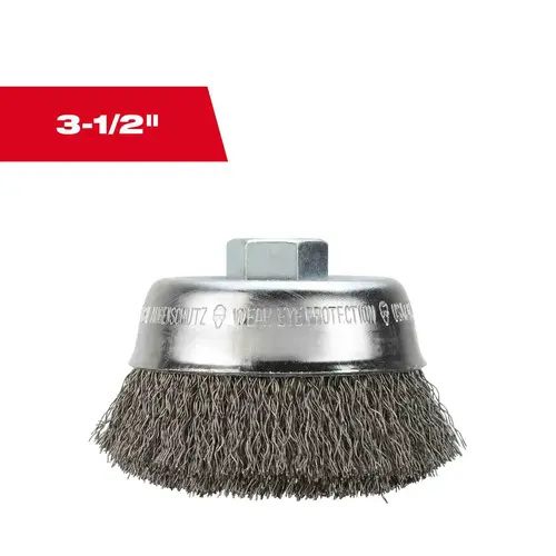 3-1/2" Carbon Steel Crimped Wire Cup Brush 3-1/2" Carbon Steel Crimped Wire Cup Brush
