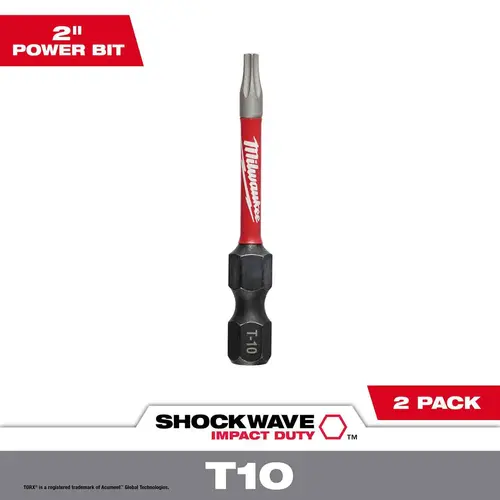 SHOCKWAVE 2" T10 Impact Bit, 2 Pack SHOCKWAVE 2" T10 Impact Bit, 2 Pack