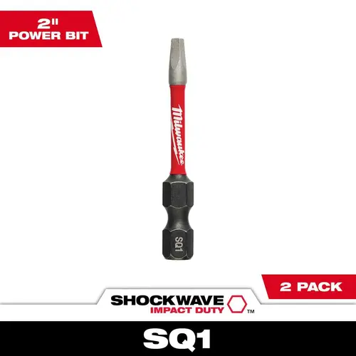 SHOCKWAVE 2" SQ1 Impact Bit, 2 Pack SHOCKWAVE 2" SQ1 Impact Bit, 2 Pack