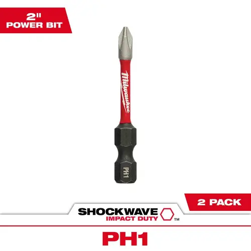 SHOCKWAVE 2" PH1 Impact Bit, 2 Pack SHOCKWAVE 2" PH1 Impact Bit, 2 Pack
