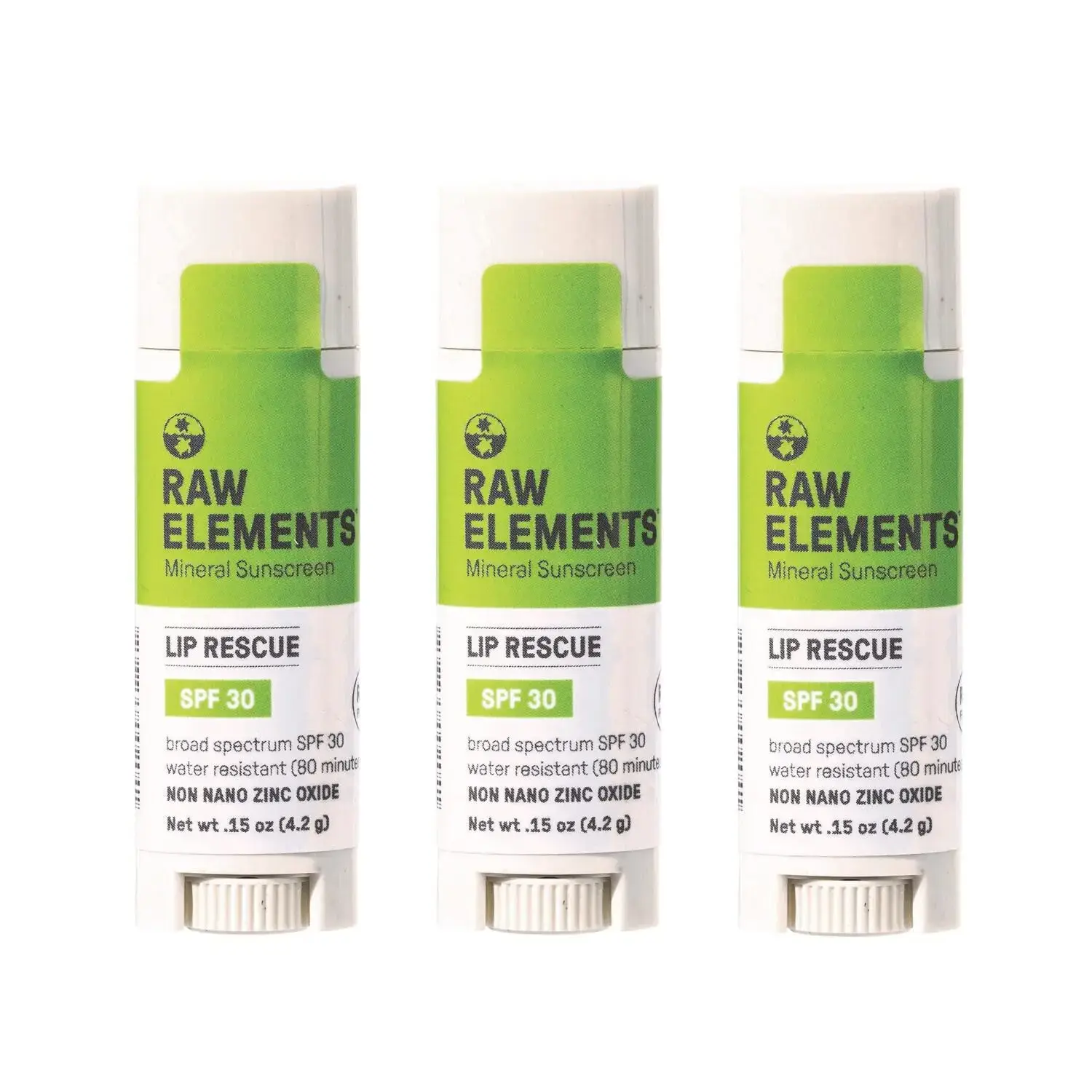 RAW ELEMENTS Outdoor Lip Rescue SPF 30 .15 oz. 3-Pack RE1830LIP3PK