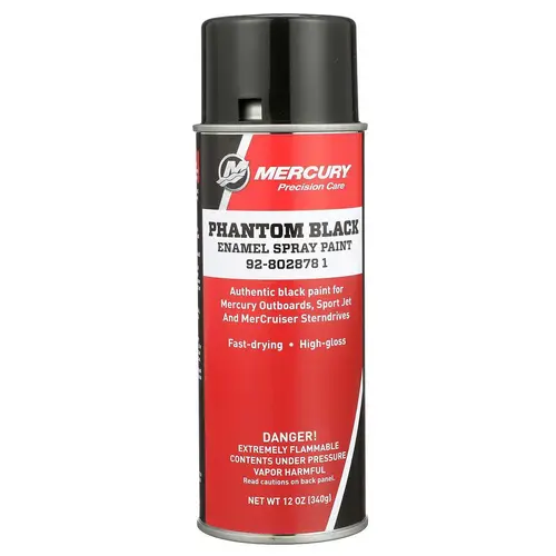 Mercury 8028781 Phantom Black Enamel Spray Paint for Mercury and MerCruiser, 12 oz. Mercury 8028781 Phantom Black Enamel Spray Paint for Mercury and MerCruiser, 12 oz.