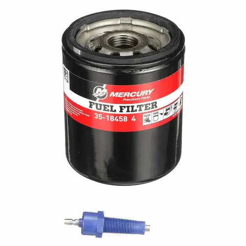 Water Separating Fuel Filter with Blue Sensor 18458T4 for 1996 and Newer Mercury and Mariner V6 EFI/DFI Outboards Water Separating Fuel Filter with Blue Sensor 18458T4 for 1996 and Newer Mercury and Mariner V6 EFI/DFI Outboards