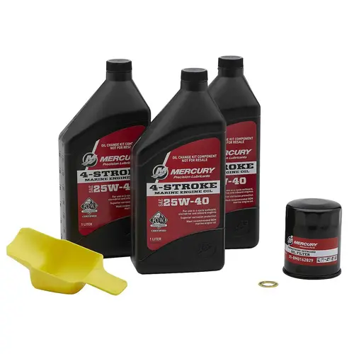 Mercury 8M0081916 SAE 25W-40 4-Stroke Outboard Oil Change Kit for Mercury 40/50/60hp EFI Outboards Mercury 8M0081916 SAE 25W-40 4-Stroke Outboard Oil Change Kit for Mercury 40/50/60hp EFI Outboards