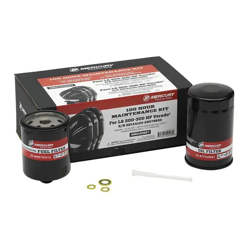 Mercury L6 200-400hp Verado EFI 100 Hour Maintenance Kit Mercury L6 200-400hp Verado EFI 100 Hour Maintenance Kit