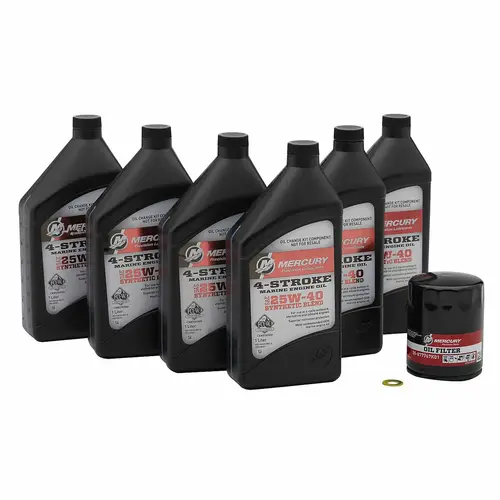 Mercury 8M0188358 SAE 25W-40 4-Stroke Outboard Oil Change Kit for Mercury L4 150-200hp Verado Outboards Mercury 8M0188358 SAE 25W-40 4-Stroke Outboard Oil Change Kit for Mercury L4 150-200hp Verado Outboards