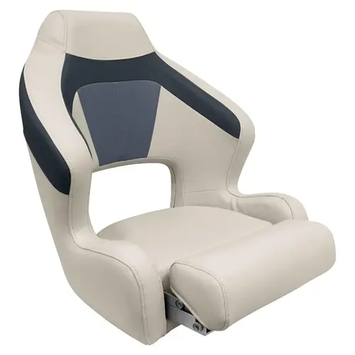 Premier Series Pontoon XL Bucket Seat with Flip Up Bolster Platinum / Spectra Navy / Cobalt Premier Series Pontoon XL Bucket Seat with Flip Up Bolster Platinum / Spectra Navy / Cobalt