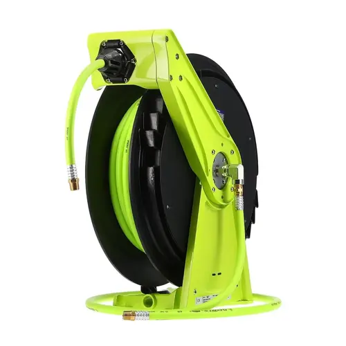 Flexzilla Pro Retractable Air Hose Reel Open Face Single Axle Arm 3/8" 50 ft Flexzilla Pro Retractable Air Hose Reel Open Face Single Axle Arm 3/8" 50 ft