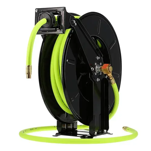 Flexzilla Pro Retractable Air Hose Reel Open Face Dual Axle Arm 3/8" 50 ft Flexzilla Pro Retractable Air Hose Reel Open Face Dual Axle Arm 3/8" 50 ft